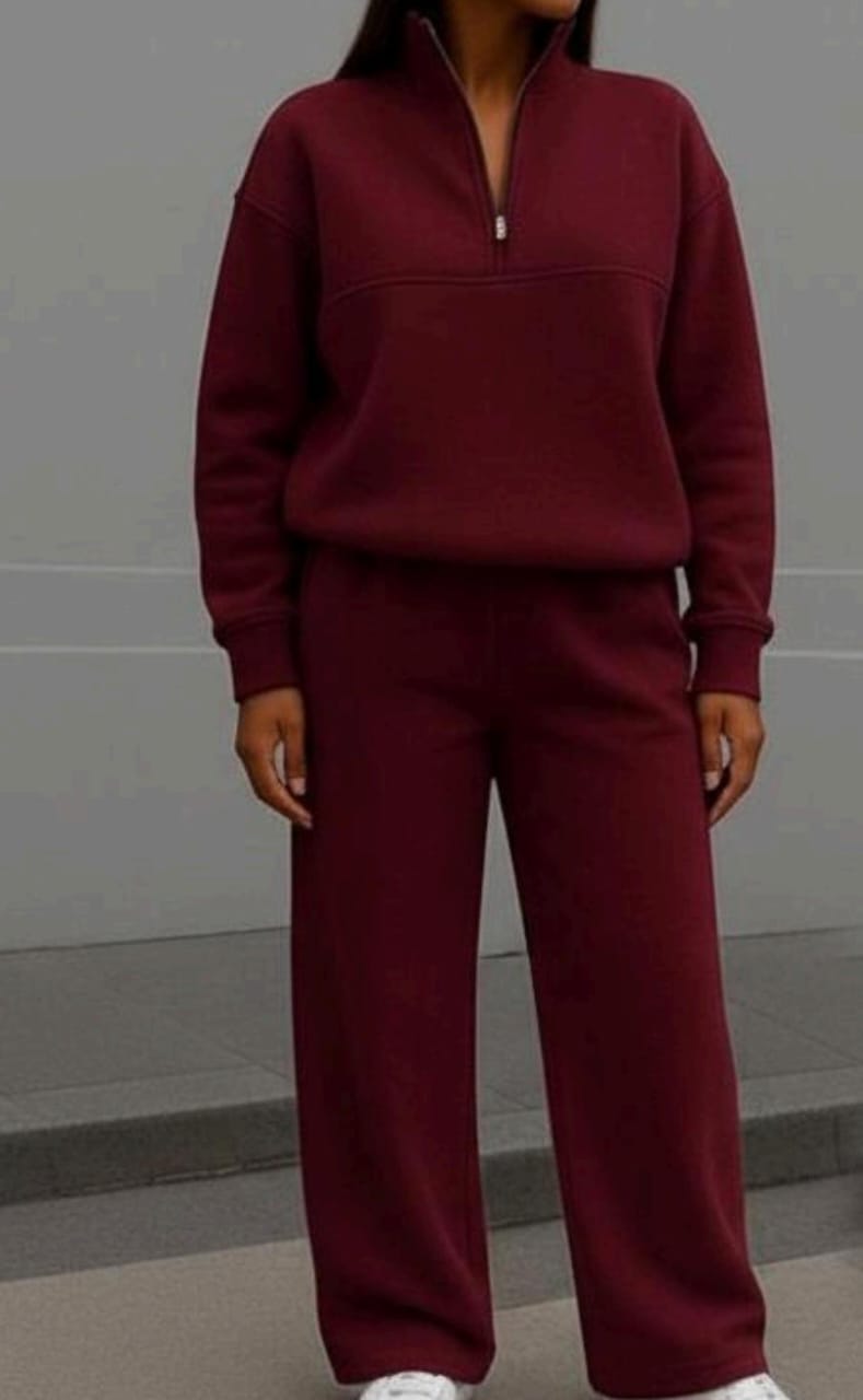 Womens Burgundy wideleg Pants