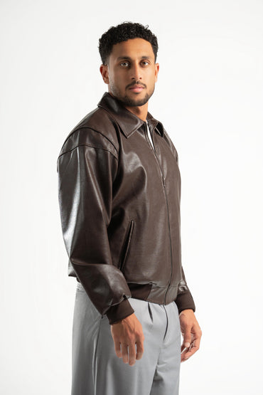 Lineage Brown Leather Jacket