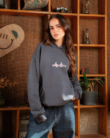 "DND, I'm Manifesting" Grey Hoodie