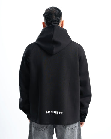 Mens Black Cropped Hoodie
