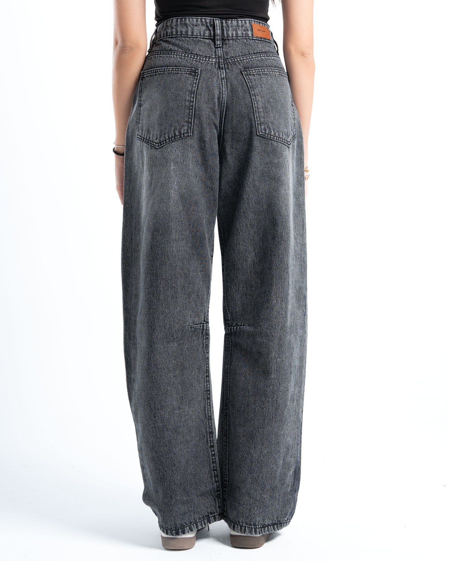 Dark Grey Wash Oversized Denim Pants
