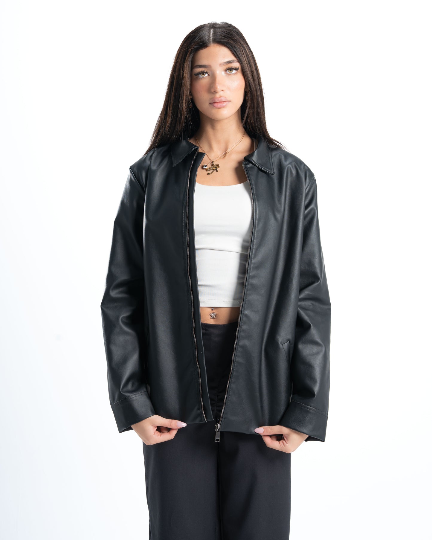 OverSized Black Leather Jacket