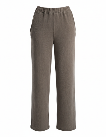 Womens Olive Ribbed Jacquard Pants