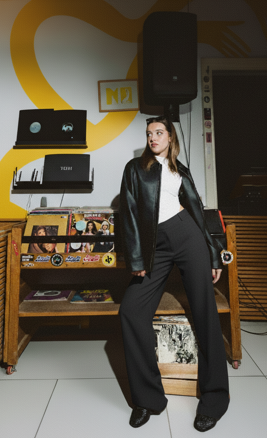 Womens Grey Cross-Waist Pleated Pants