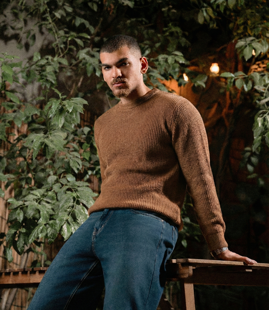 Coffee Round Knitted Pullover