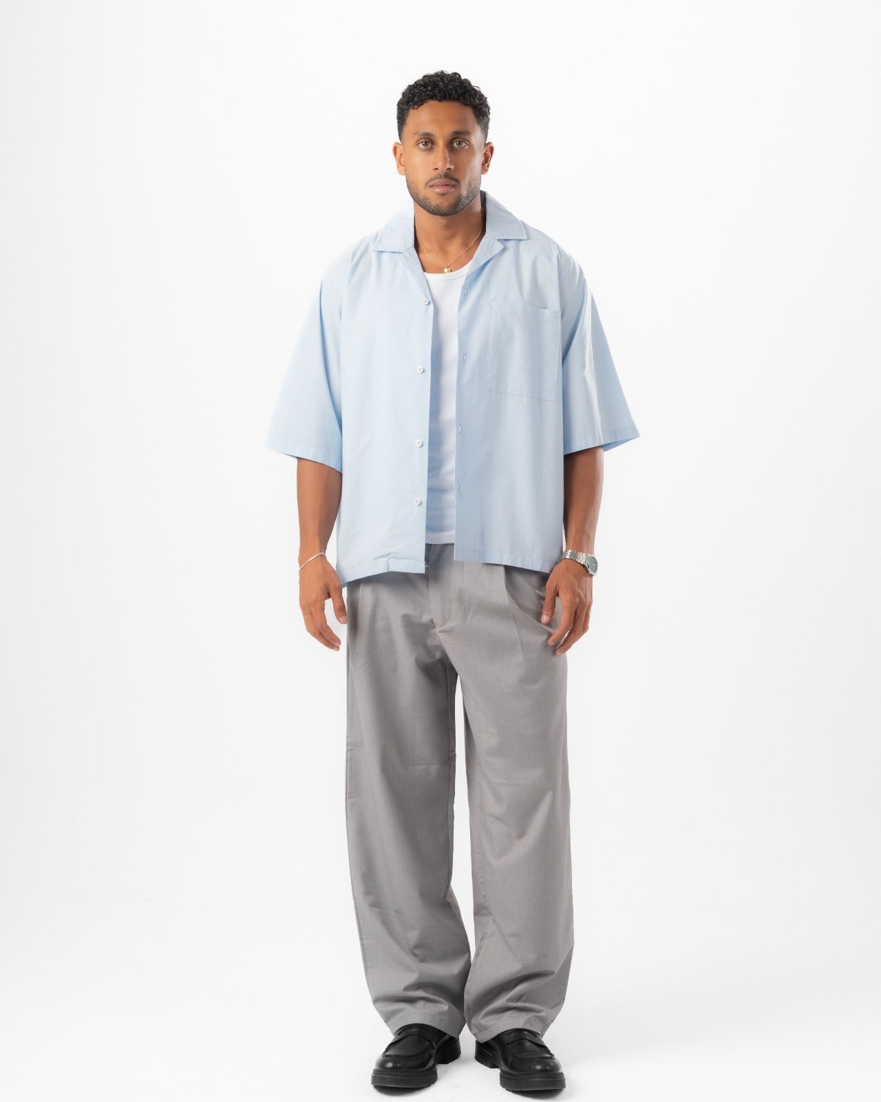 Baby Blue Boxy Summer Shirt