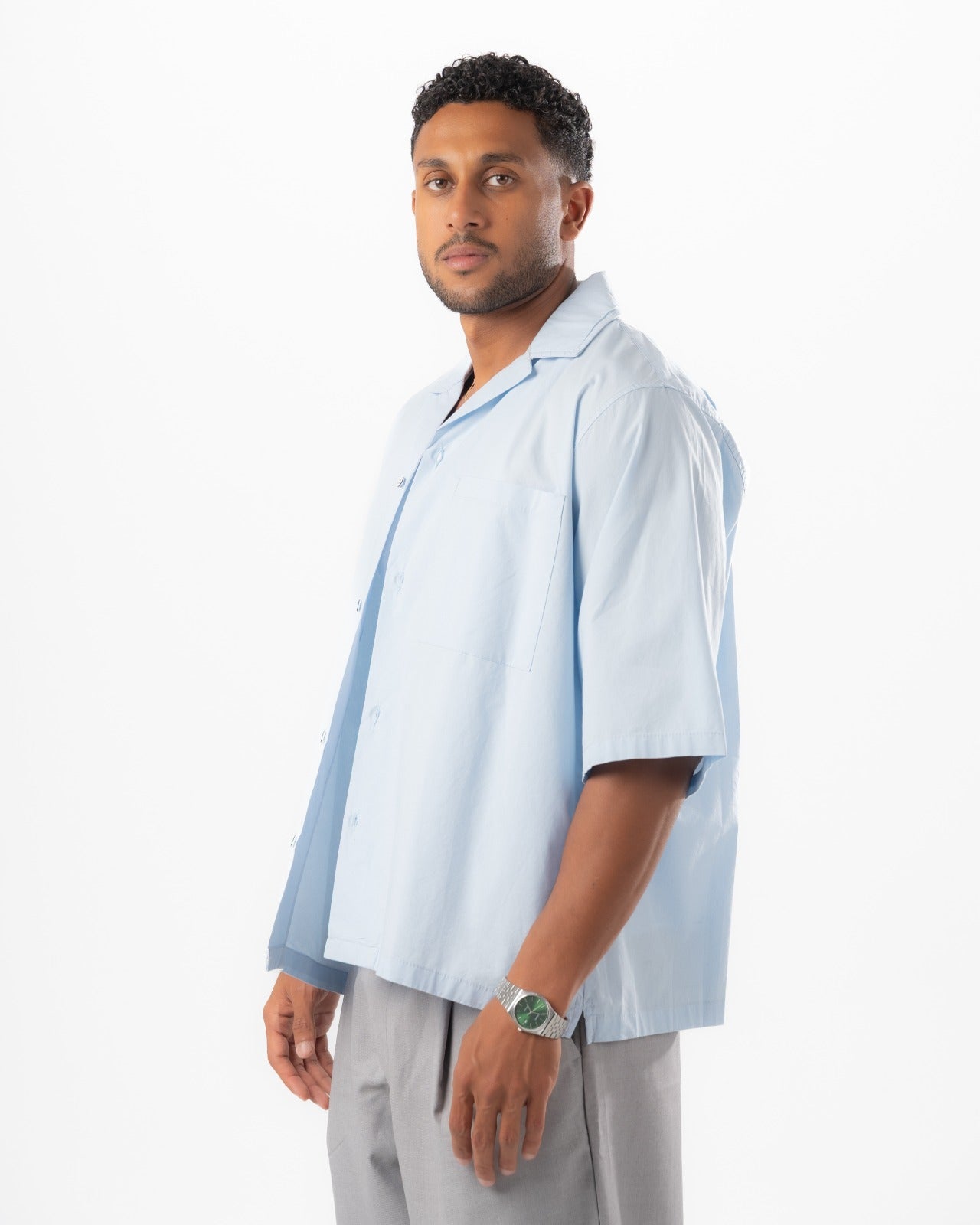 Baby Blue Boxy Summer Shirt