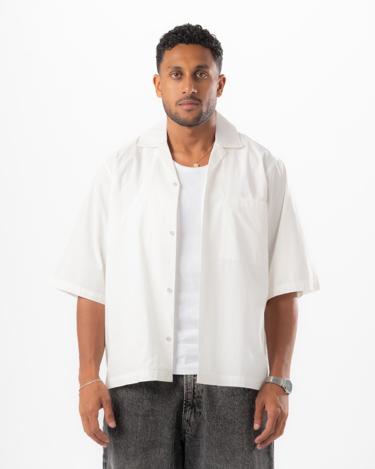 White Boxy Summer Shirt