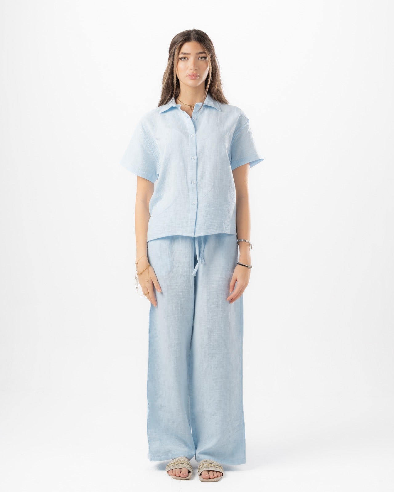 Baby Blue Women Summer Pants