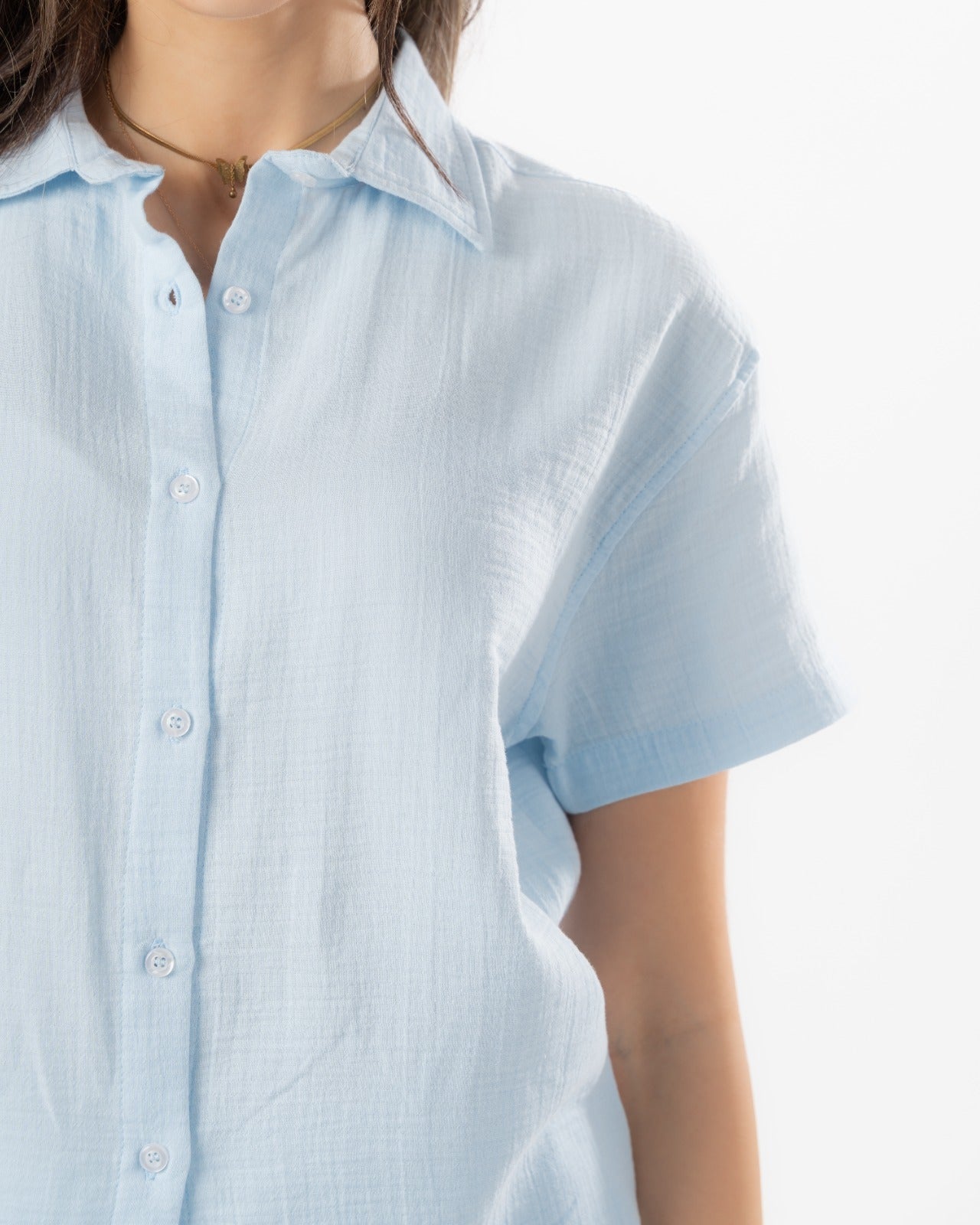 Baby Blue Women Summer Shirt