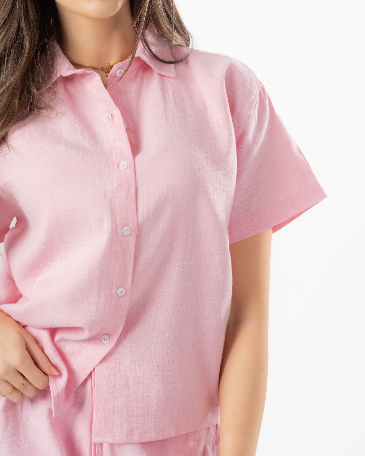 Baby Pink Women Summer Shirt