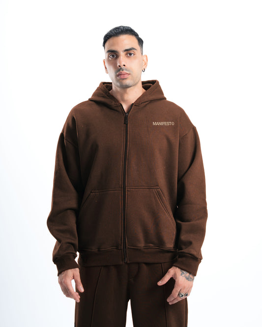 Manifest Brown Zip Hoodie