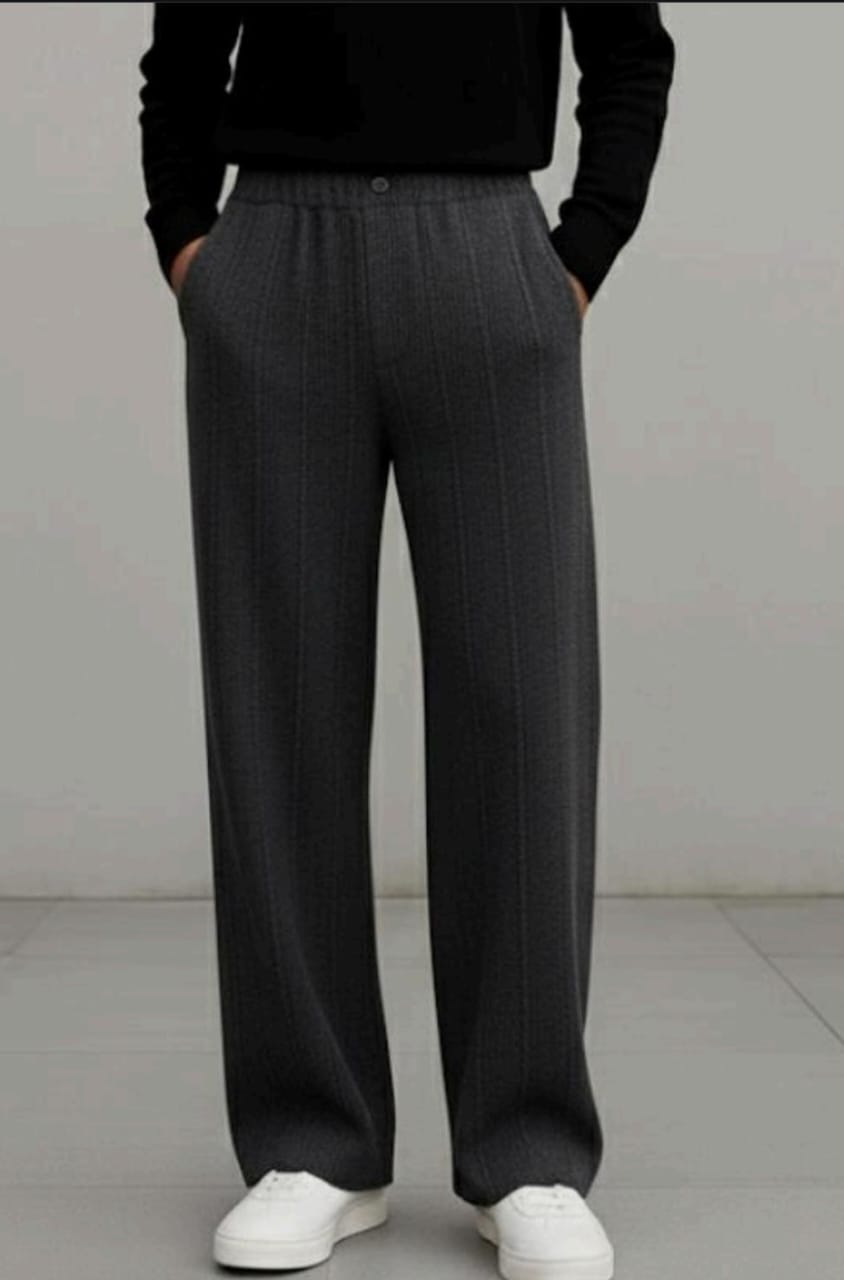 Mens Gery Washed Wideleg Pants