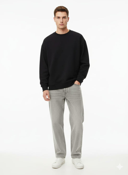 Silver Grey Wideleg Demin Pants