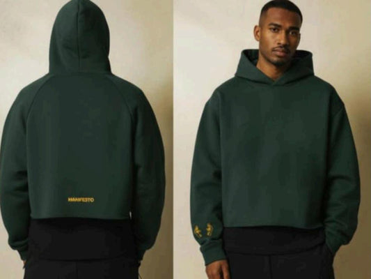 Mens Green Boxy Hoodie