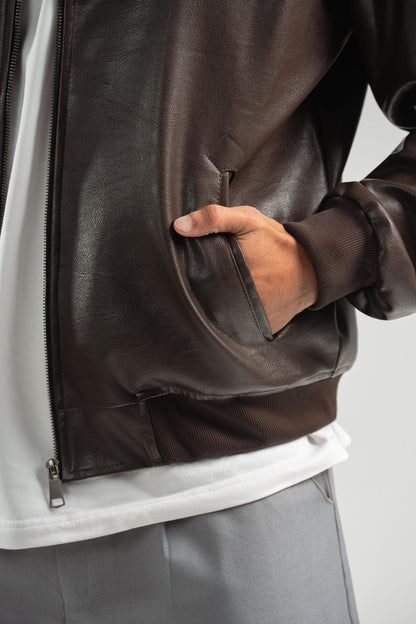 Lineage Brown Leather Jacket