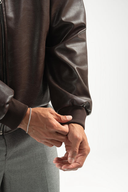 Lineage Brown Leather Jacket