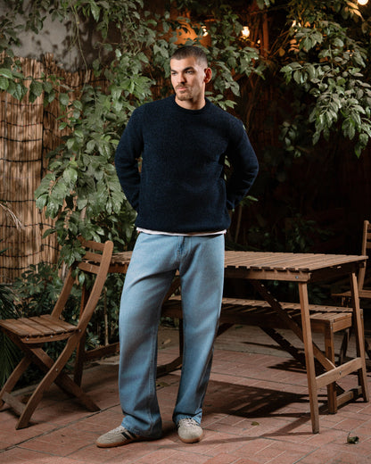 Light Blue Wide-Leg Denim Pants