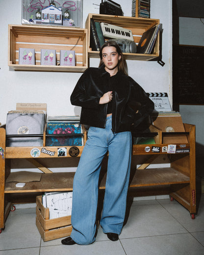 Light Wash Wide-Leg Denim Pants