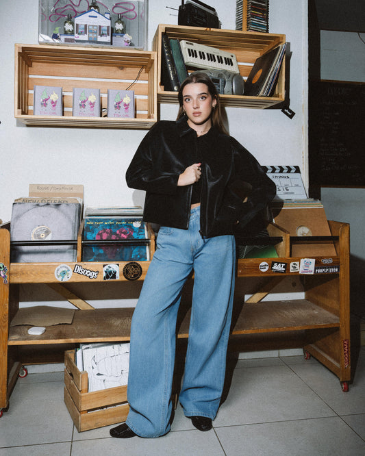 Light Wash Wide-Leg Denim Pants