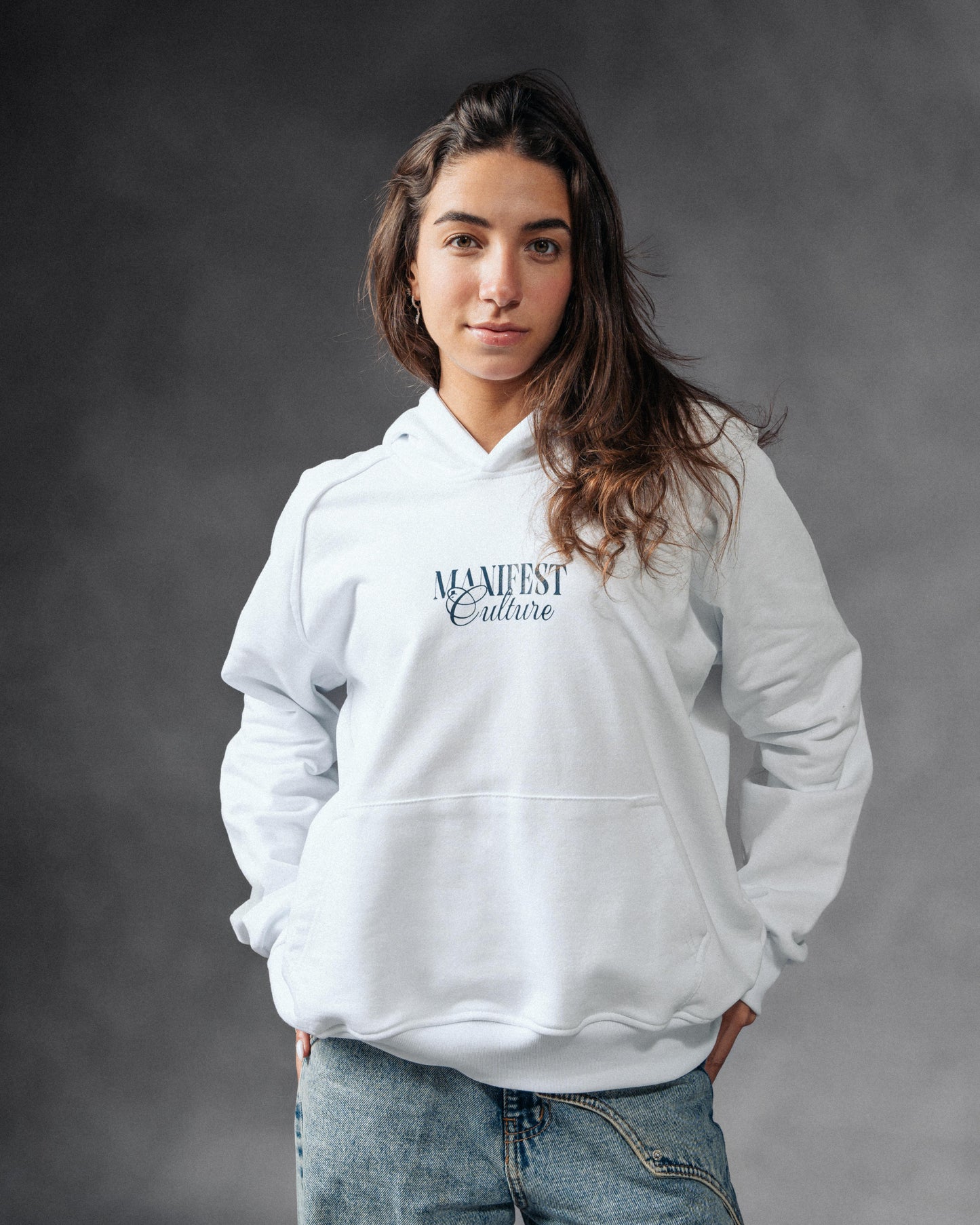 “Manifest Culture” White Hoodie