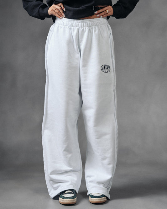 “MNFST” Wide Leg White