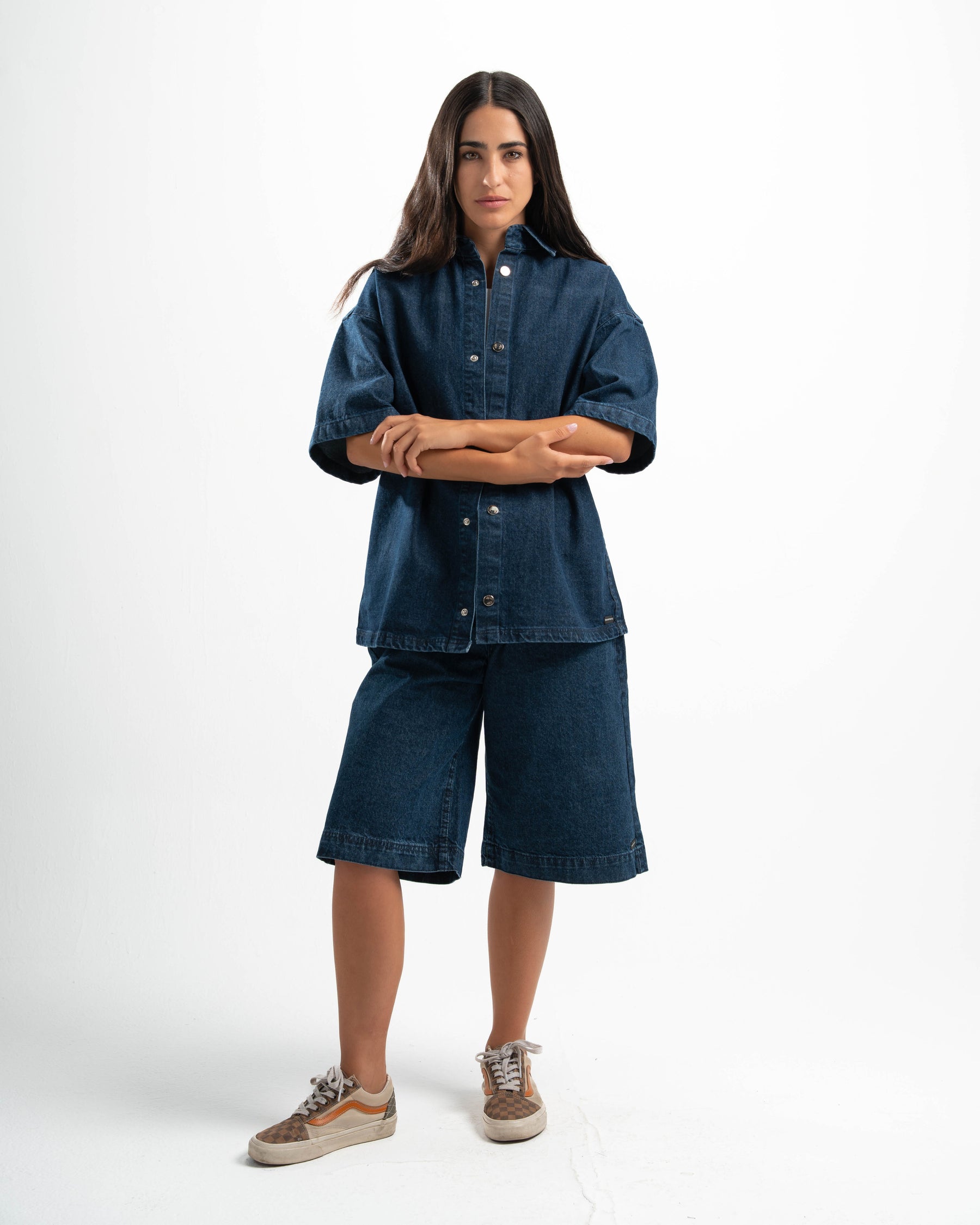 Blue Denim Half Sleeves Overshirt