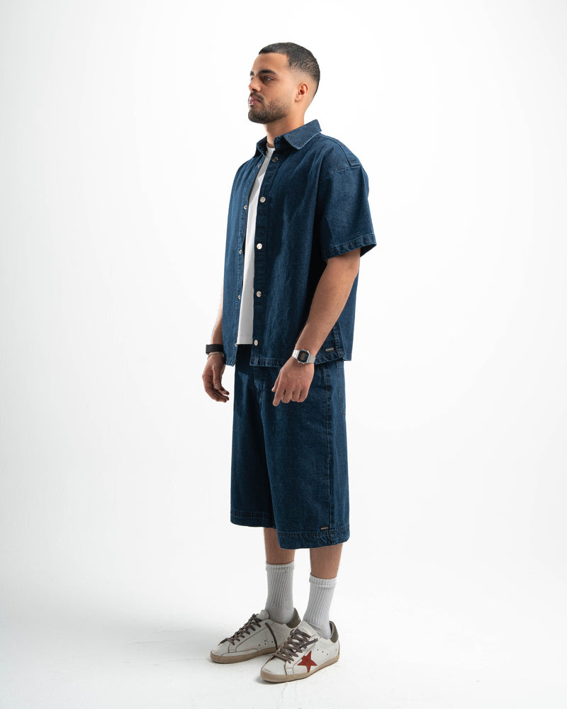 Blue Denim Half Sleeves Overshirt