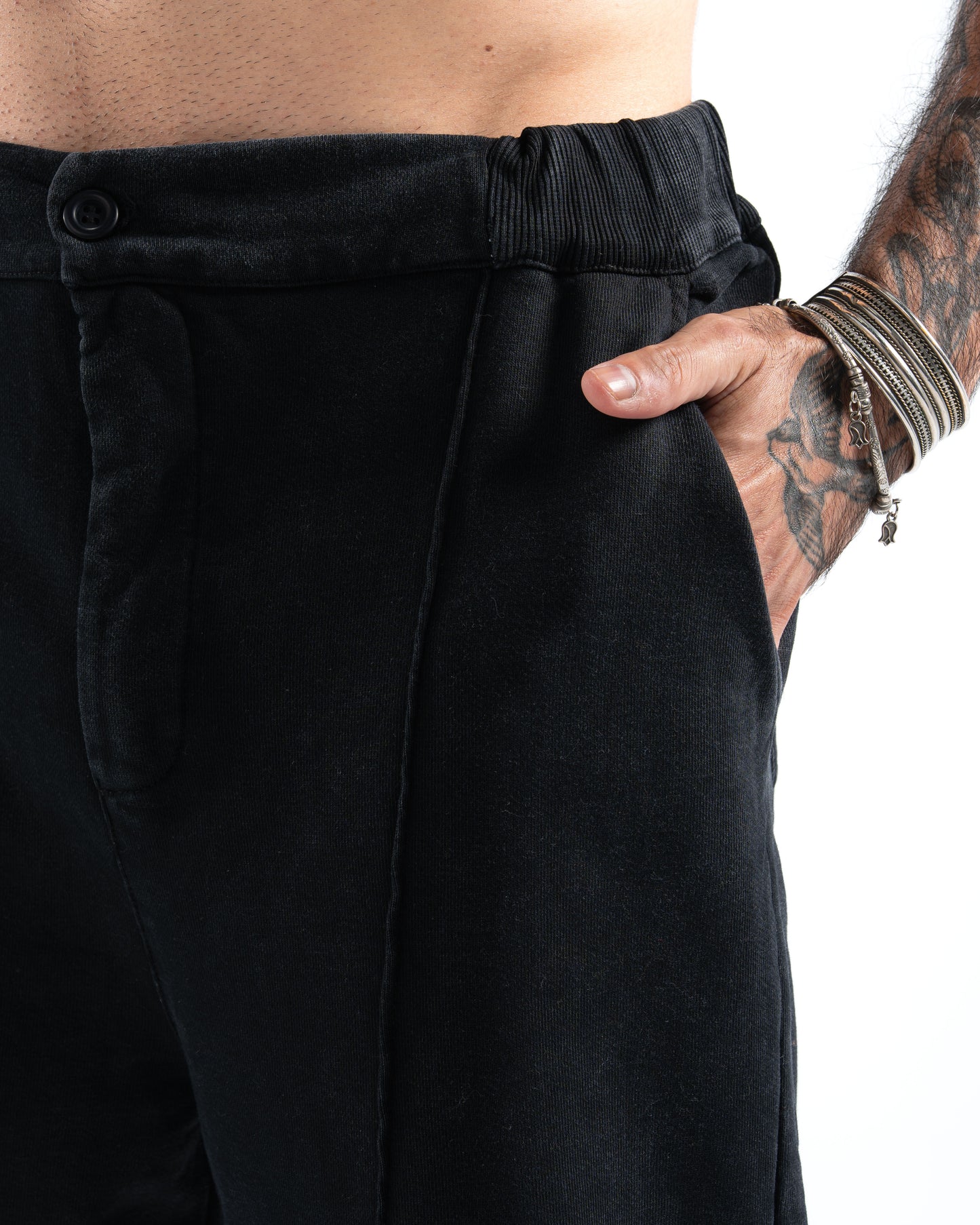 Unisex Dark Grey Washed Pants