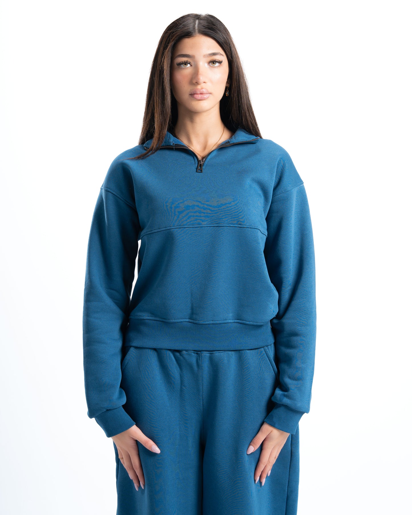 Womens Indigo Half Zip