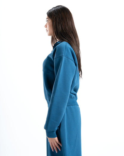 Womens Indigo Half Zip