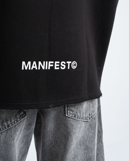 Mens Black Cropped Hoodie