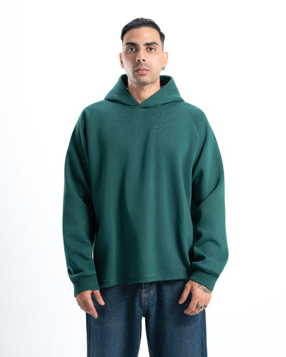 Mens Green Cropped Hoodie