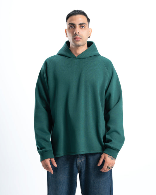 Mens Green Cropped Hoodie