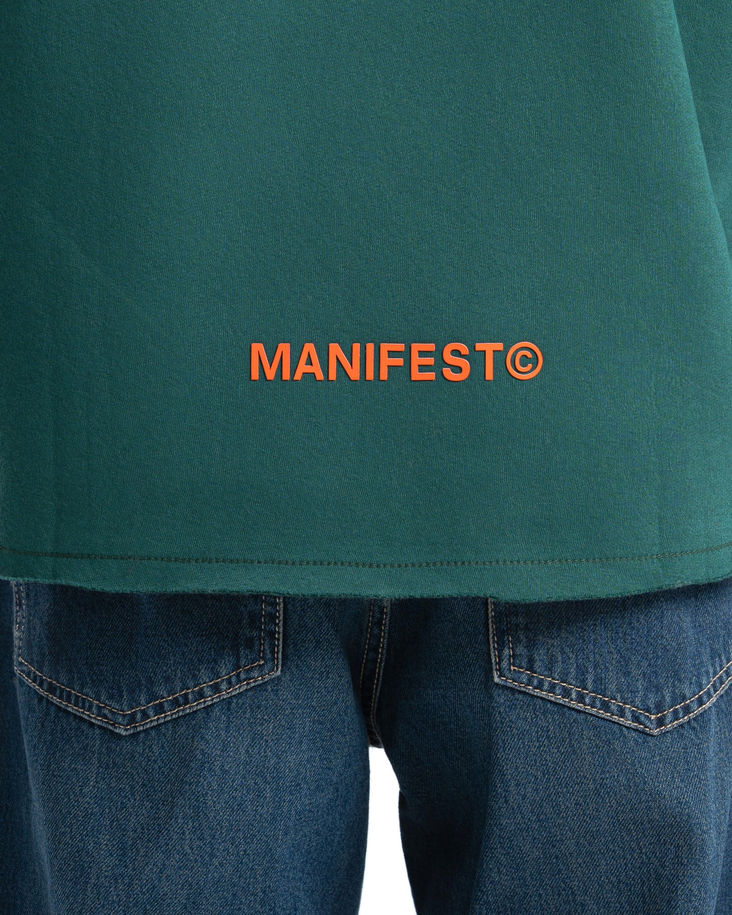 Mens Green Cropped Hoodie