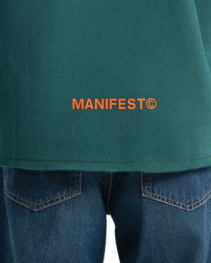 Mens Green Cropped Hoodie