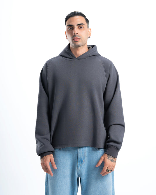 Mens Grey Cropped Hoodie