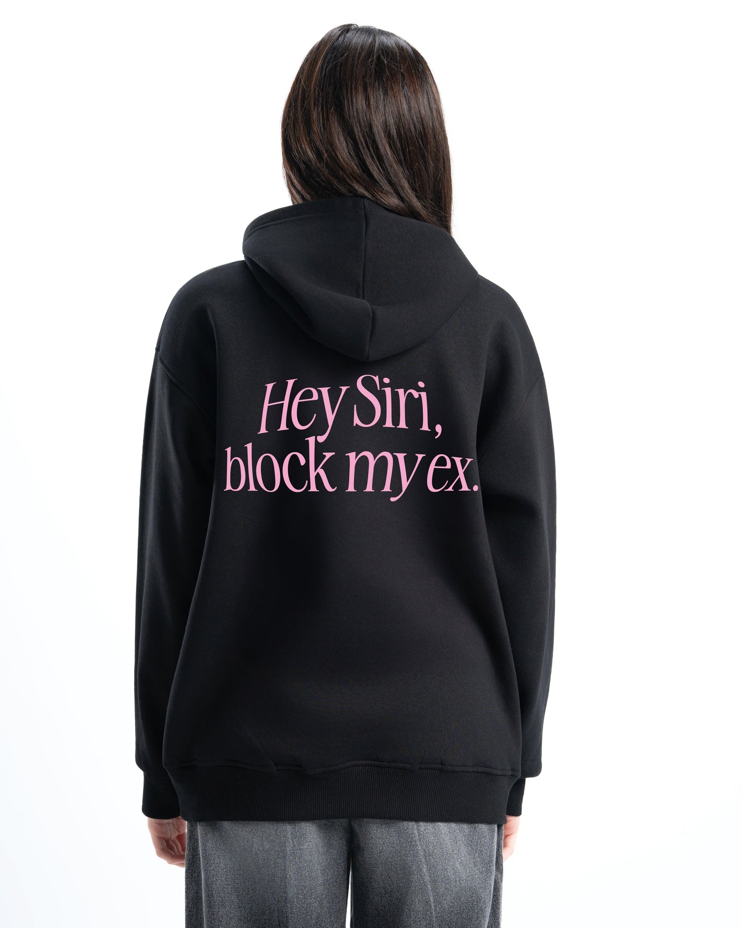 "Hey Siri, Block My Ex" Black Hoodie