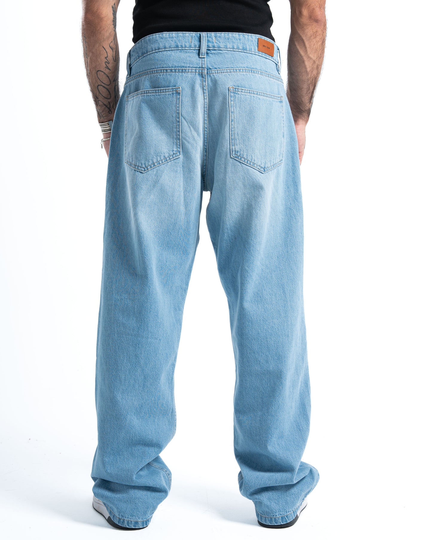 Light Blue Wide-Leg Denim Pants