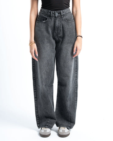 Dark Grey Wash Oversized Denim Pants