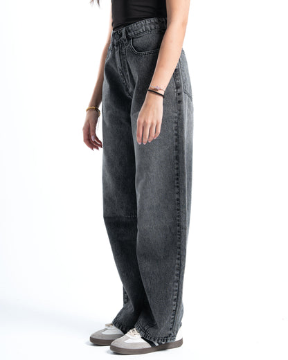 Dark Grey Wash Oversized Denim Pants