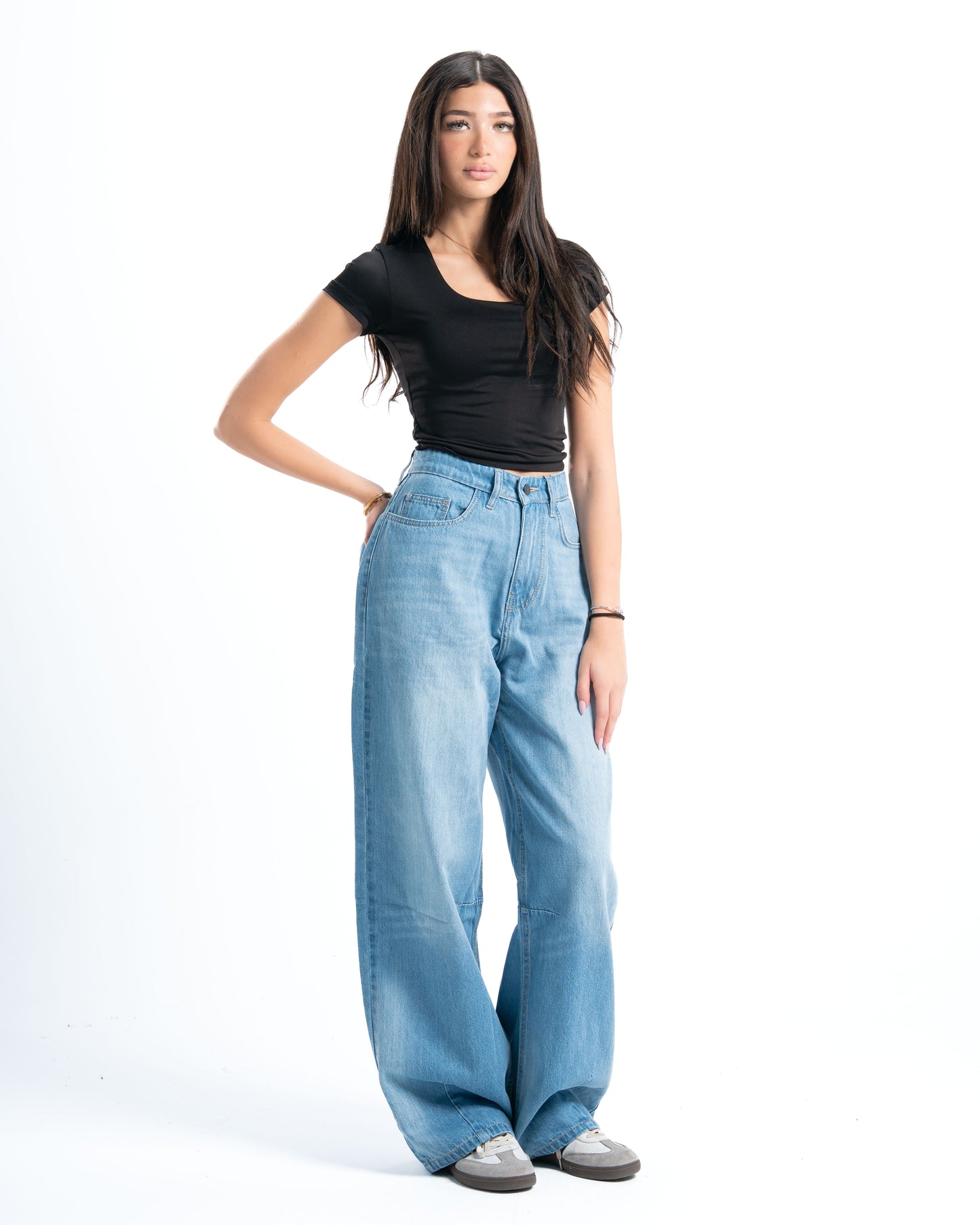 Light Blue Wash Oversized Denim Pants
