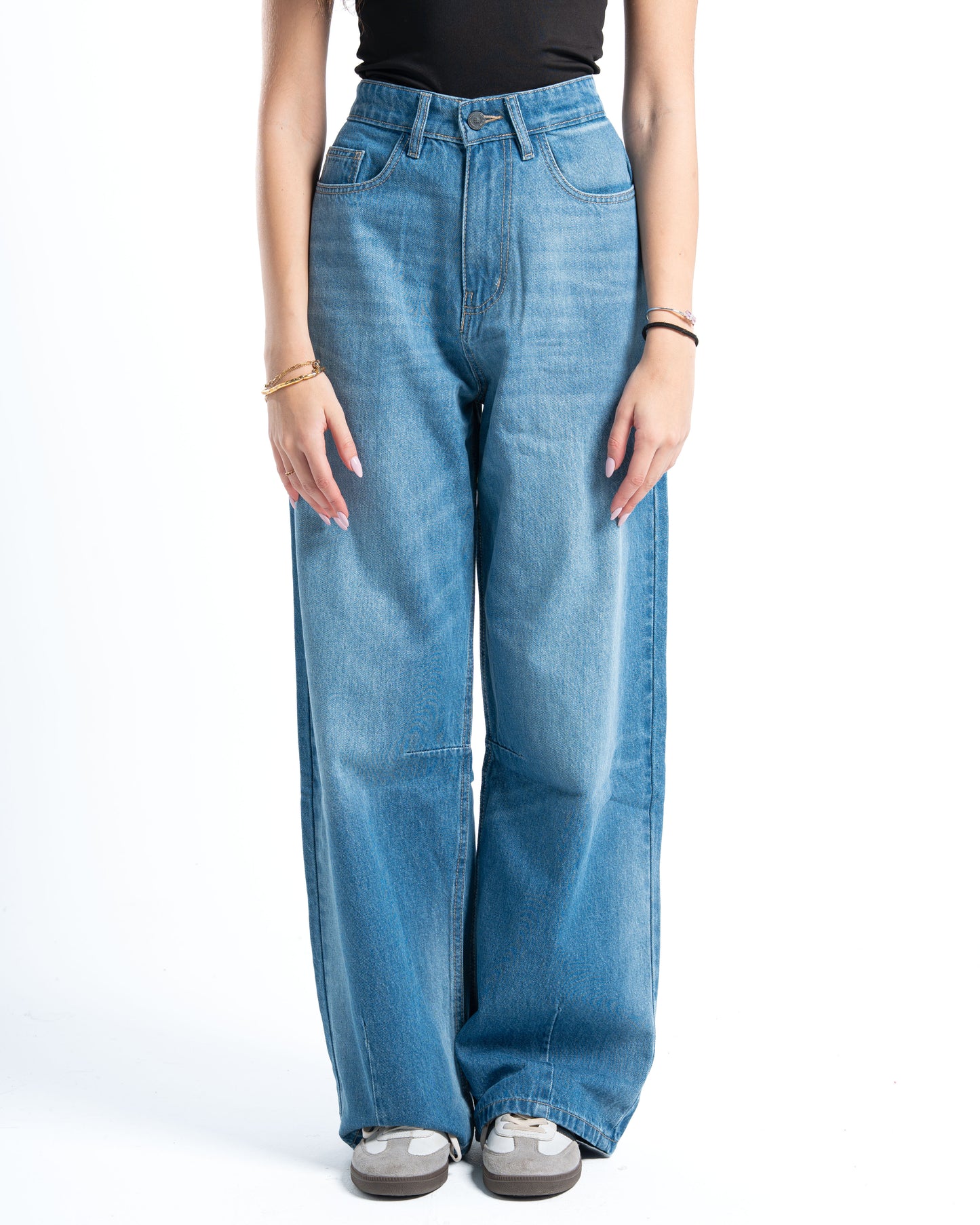 Mid Wash Oversized Denim Pants