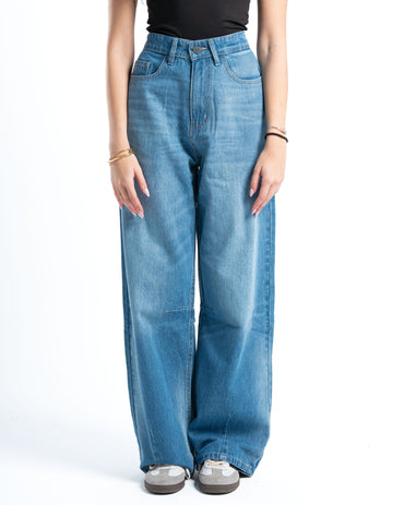 Mid Wash Oversized Denim Pants