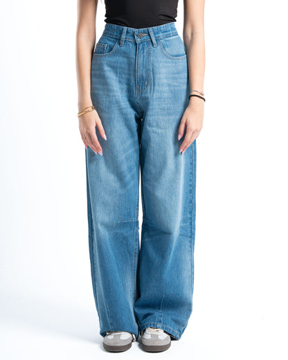 Mid Wash Oversized Denim Pants