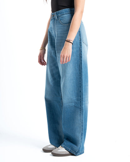 Mid Wash Oversized Denim Pants