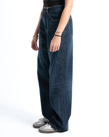 Dark Blue Wash Oversized Denim Pants