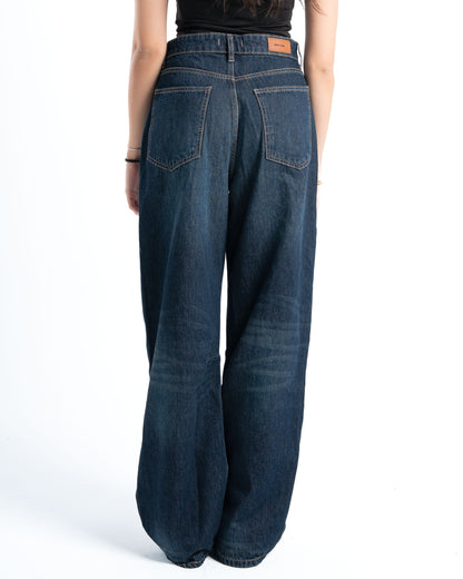 Dark Blue Wash Oversized Denim Pants