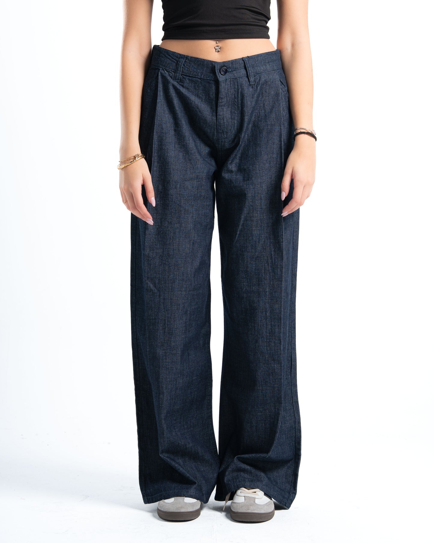 Navy Raw Denim Pants