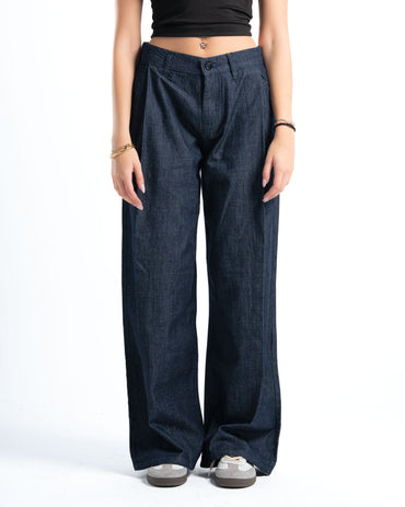 Navy Raw Denim Pants